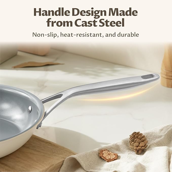 BLAZANT Ceramic Nonstick Frying Pan Set, 3-Piece Skillets PFAS-Free