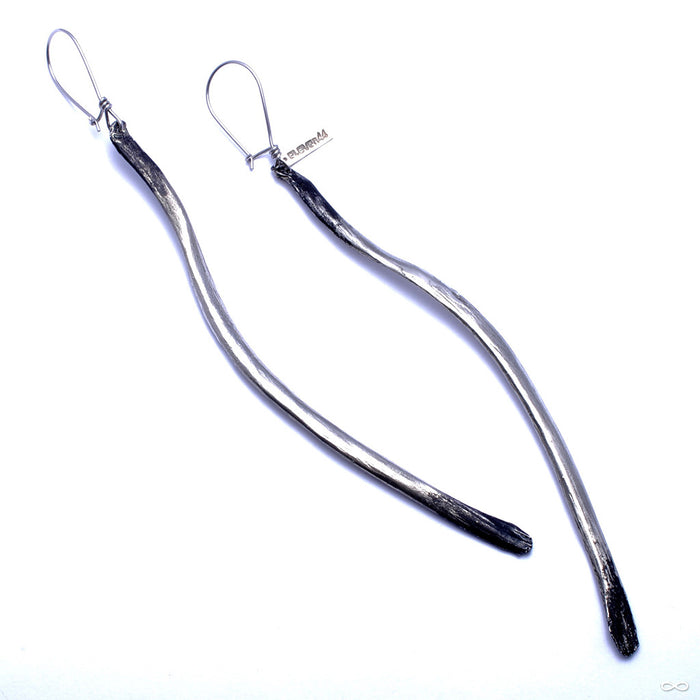 Bone Earrings from Eleven44 in White Brass