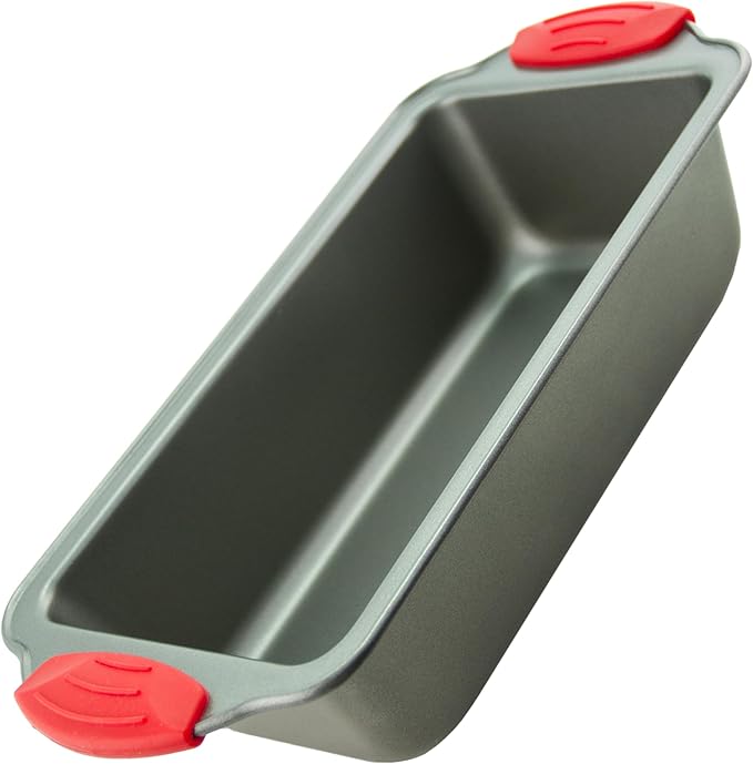 Boxiki Kitchen Non Stick Steel Banana Bread Pan for Baking, Premium Loaf Pan 8.5 Inch With Easy to Clean & Quick Release Coating - Professional Baking Pan With Silicone Handles