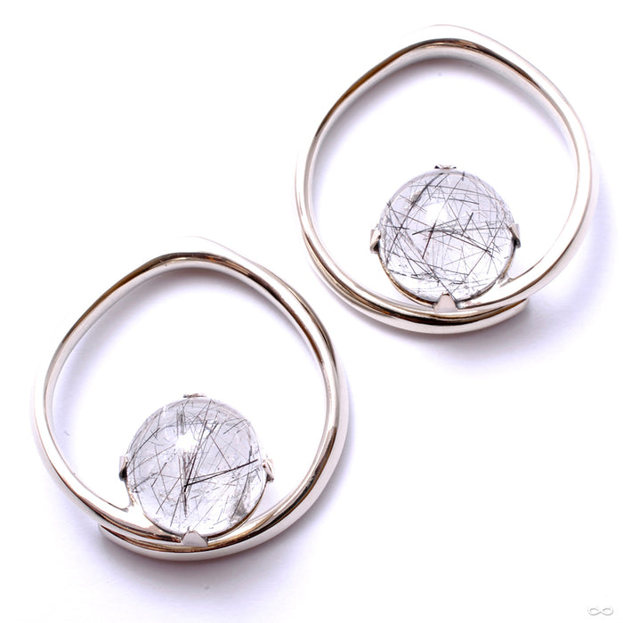 Small / White Brass / Tourmalated Quartz