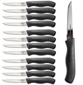 Brenium Paring and Garnishing Knife, 12-Piece Set, Straight Edge, Black
