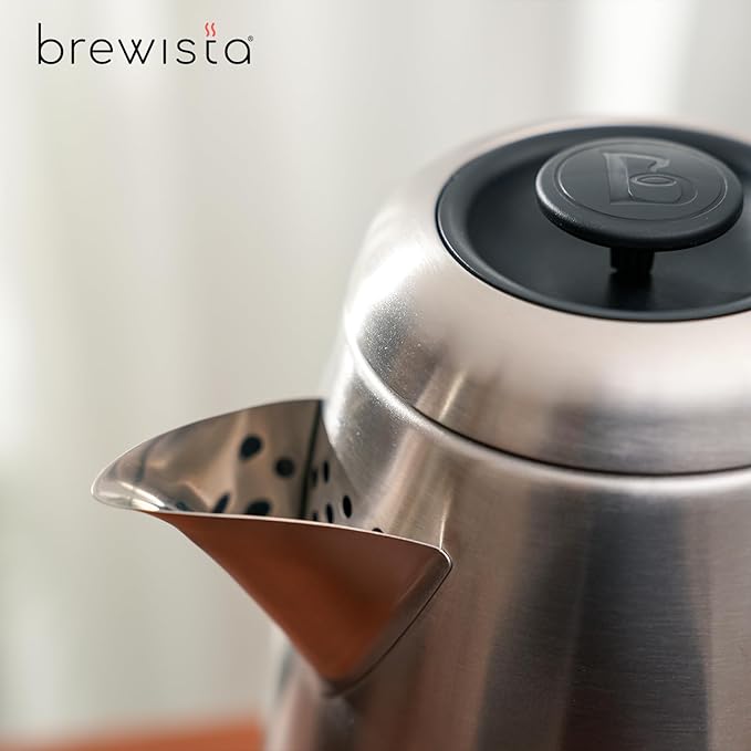 Brewista V-Spout Electric Kettle, Large 1.7 Liter Capacity For Pour Over Coffee, Smart Digital Heating Element, Perfect for Cupping, Stainless Steel