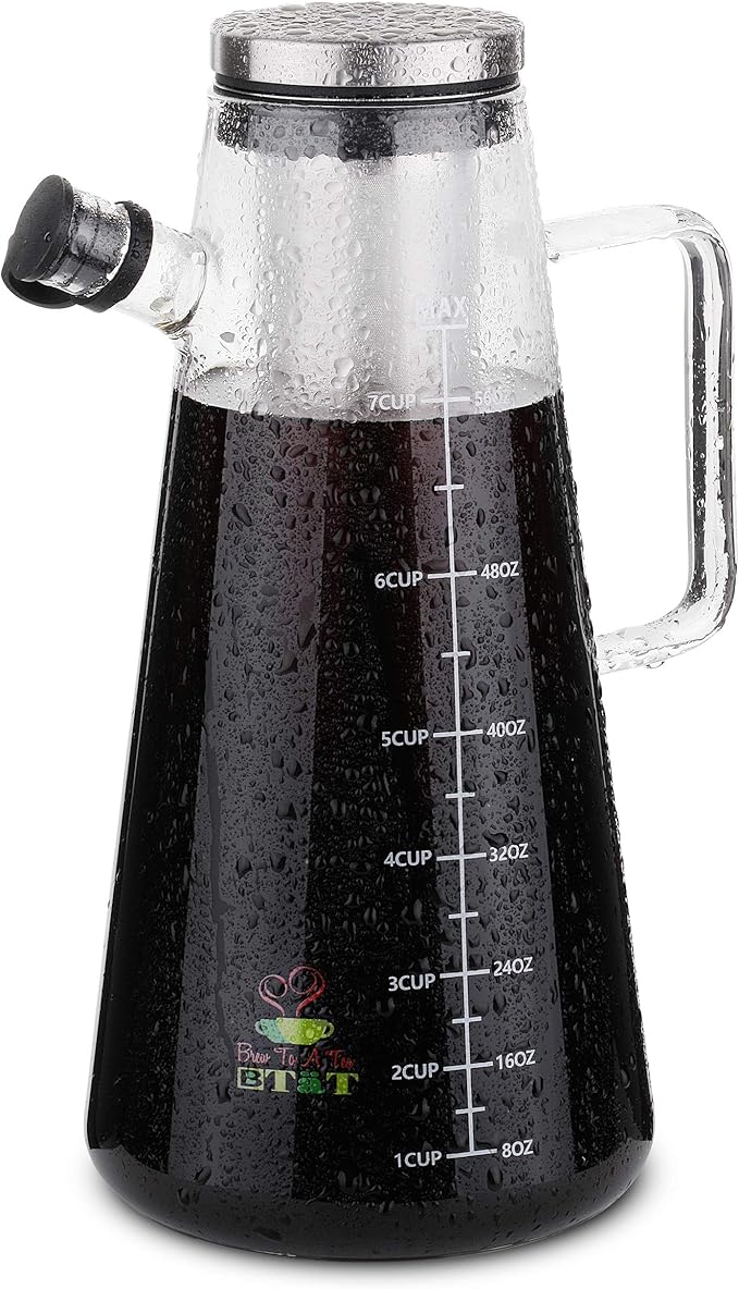 BTaT- Airtight Cold Brew Coffee Maker Pitcher, 2 Liter / 64 oz