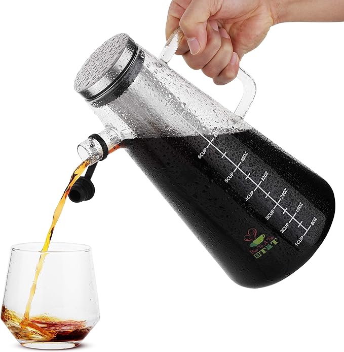 BTaT- Airtight Cold Brew Coffee Maker Pitcher, 2 Liter / 64 oz