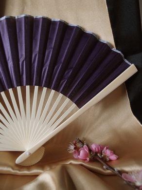 50-Pack 9" Dark Purple Silk Hand Fans for Weddings - Luna Bazaar | Boho & Vintage Style Decor