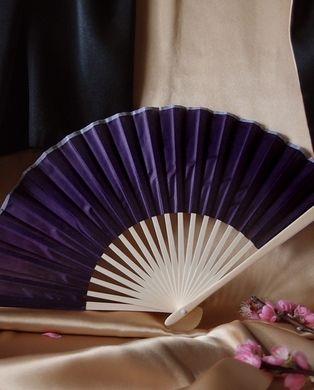 50-Pack 9" Dark Purple Silk Hand Fans for Weddings - Luna Bazaar | Boho & Vintage Style Decor