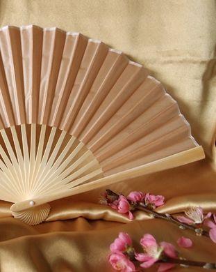50-Pack 9" Nude Silk Hand Fans for Weddings - Luna Bazaar | Boho & Vintage Style Decor
