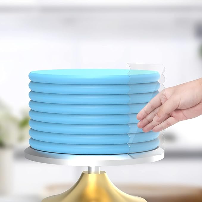 Cake Scraper 6 Pieces Clear Acrylic Icing Smoother Decorating Comb Scrapers Set, Pastry Cutter for Mousse Butter Cream Decoration, 11 Patterns Different Stripes for Cakes Edges, Kitchen Baking Tool