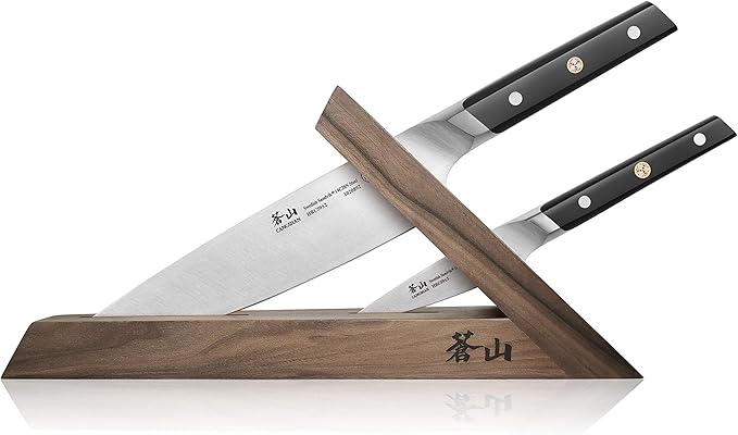Cangshan TC Series 1021202 Swedish 14C28N Steel Forged 3-Piece Knife Block Set, Walnut