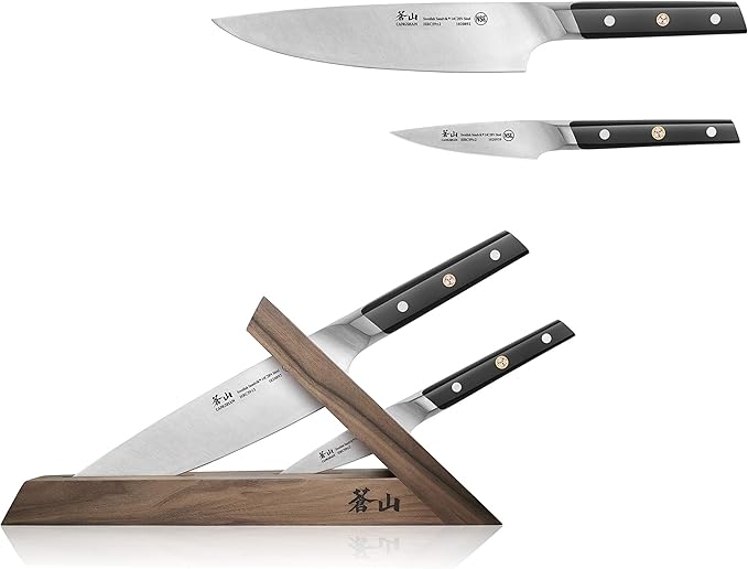 Cangshan TC Series 1021202 Swedish 14C28N Steel Forged 3-Piece Knife Block Set, Walnut