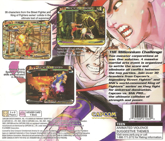 Capcom vs SNK Pro Playstation - Video Game - Used - CaveGamers - Image 2