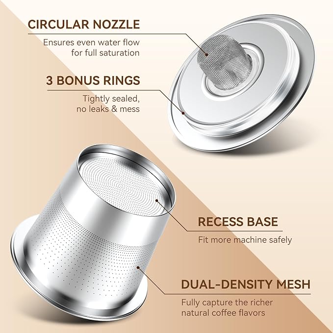 CAPMESSO Reusable K Cups Coffee Pods for Keurig 1.0 Single Serve Brewer