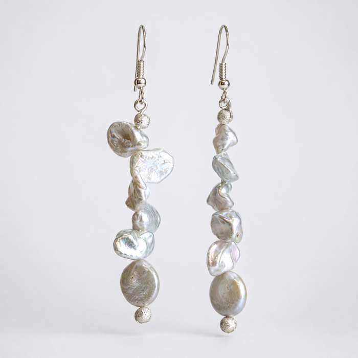 Cascading Freshwater Pearl Dangle Earrings