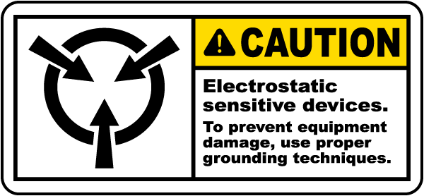 Caution Electrostatic Sensitive Devices. To Prevent Equipment Damage, Use Proper Grounding Techniques