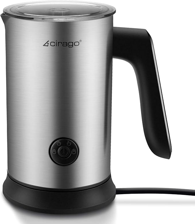 CIRAGO Milk Frother 4 in 1 Electric Milk Steamer Hot & Cold Foam Maker