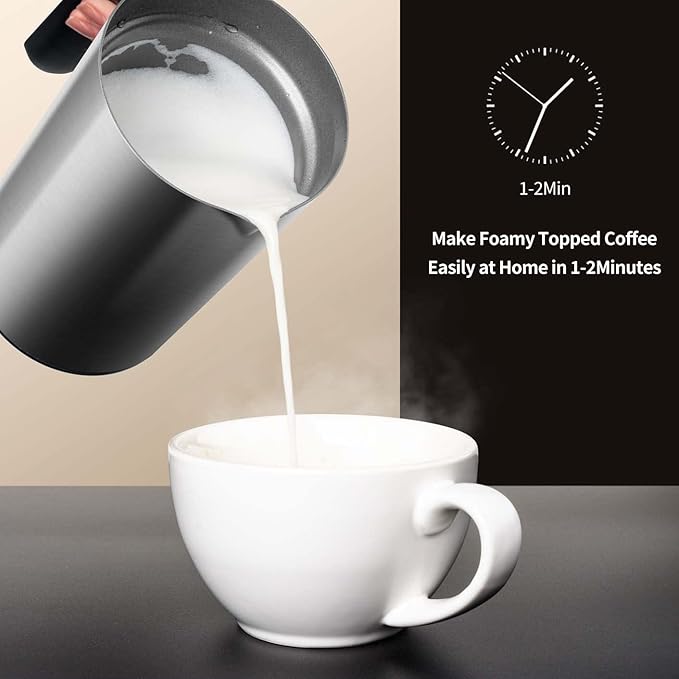 CIRAGO Milk Frother 4 in 1 Electric Milk Steamer Hot & Cold Foam Maker