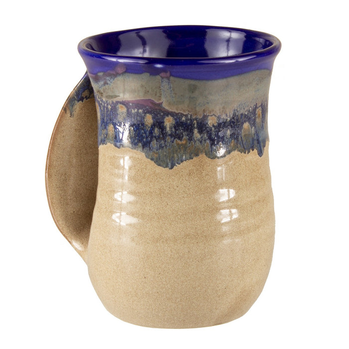Clay In Motion Cobalt Canyon Handwarmer Mug, Left Hand