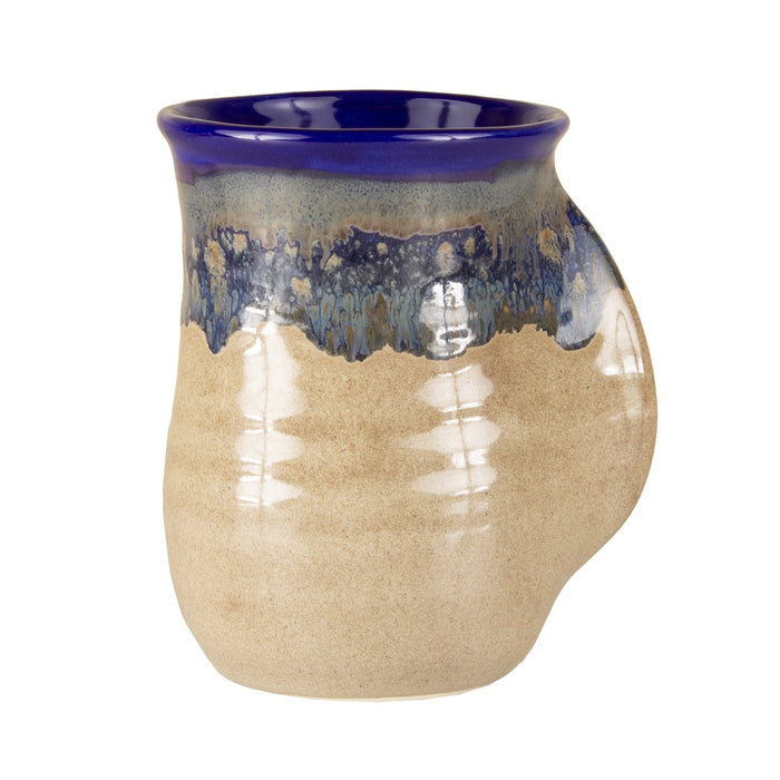 Clay In Motion Cobalt Canyon Handwarmer Mug, Left Hand