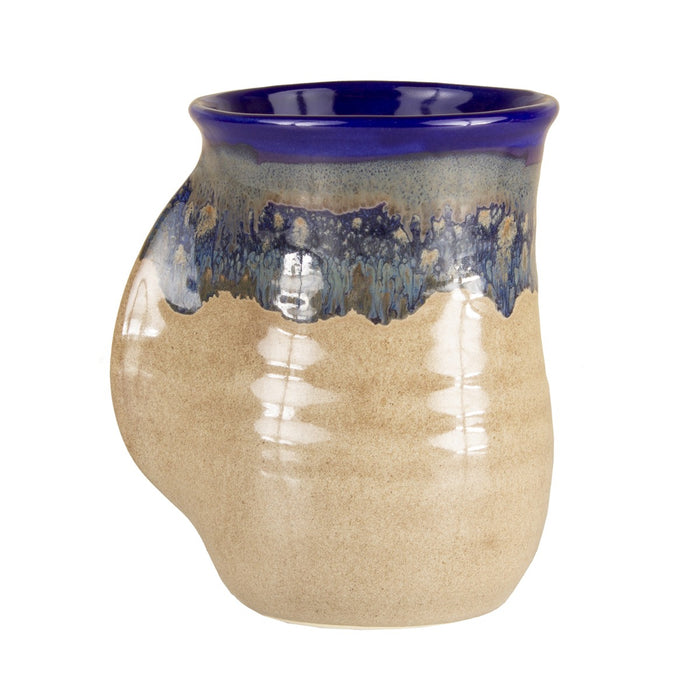 Clay In Motion Cobalt Handwarmer Mug, Right Hand