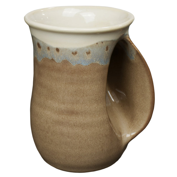 Clay in Motion Desert Sand Handwarmer Mug, Right Hand