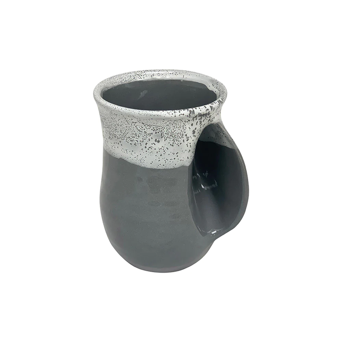Clay In Motion Snowcap Handwarmer Mug, Right Hand