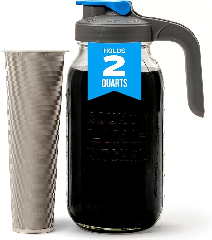 County Line Kitchen 64oz Cold Brew Coffee Maker with Leak Proof Lid - Gray