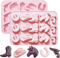 Cowboy Chocolate Molds Silicone, Western Themed Molds with Cowboy Hat, Boot, Horse, Saddle for Candy, Cakesicle, Cupcake, Jello, Ice Cube, Candle & Party Decorations
