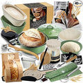 CraftZee All-Inclusive 𝗣𝗥𝗘𝗠𝗜𝗨𝗠 Sourdough Starter Kit with Pot, 34 Oz Starter Jar, 4 Banneton Bread Proofing Baskets, Scraper, Scale, Sourdough Bread Baking Supplies, Beginner Guide & Recipes