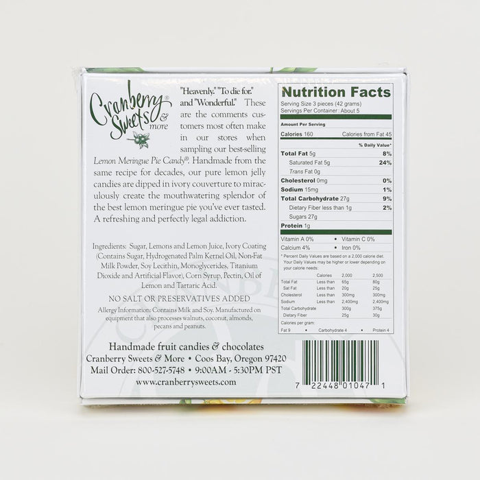 Cranberry Sweets Lemon Meringue Pie, 8oz nutrition facts
