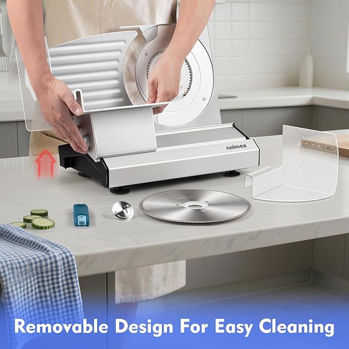 CUSIMAX Meat Slicer,9", 200W,2 Stainless Steel Blades