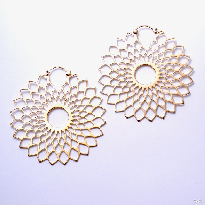 Dahlia Earrings from Tawapa in Yellow-gold-plated Brass