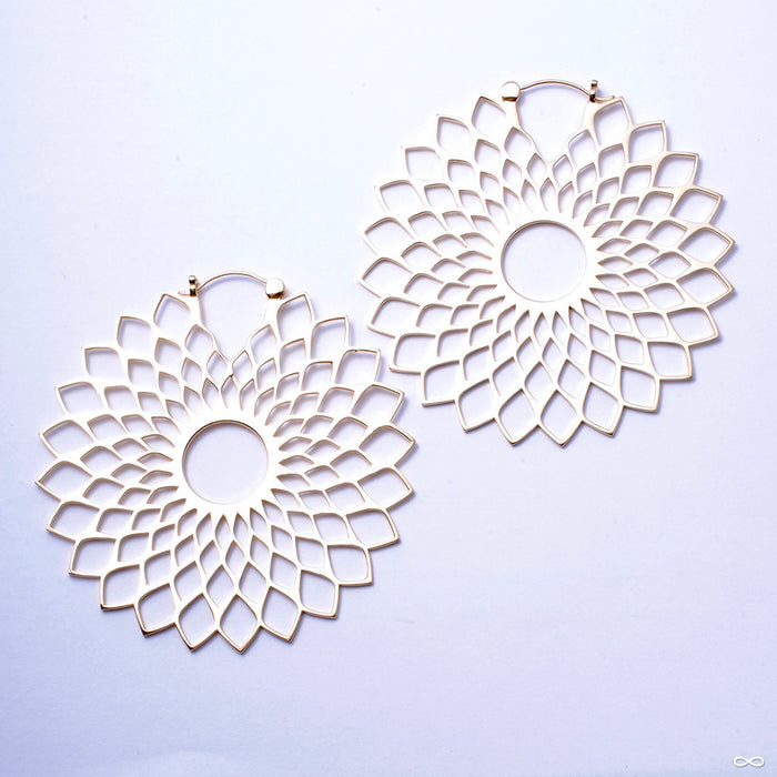 Dahlia Earrings from Tawapa in Yellow-gold-plated Brass