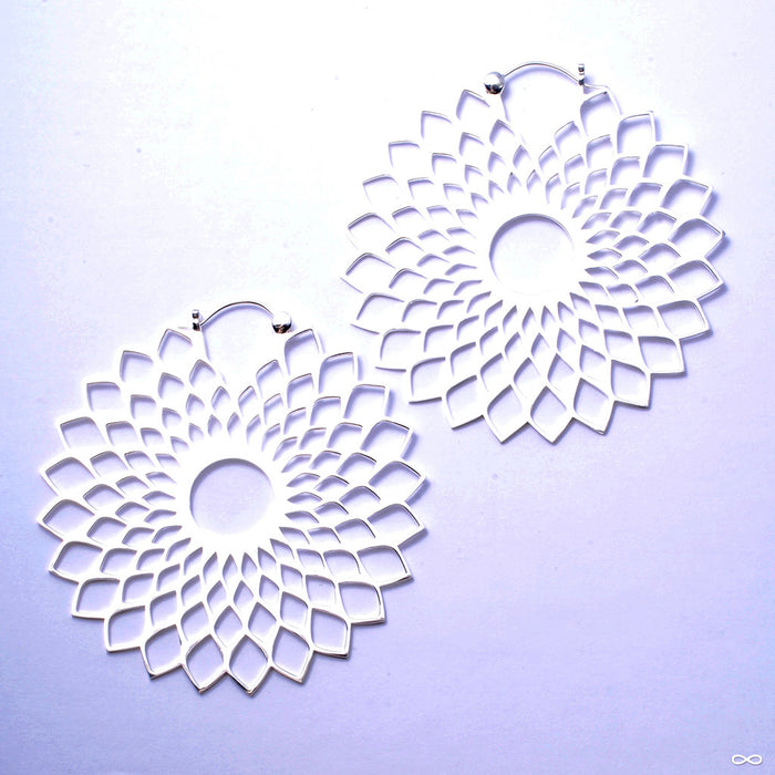 Dahlia Earrings from Tawapa in Silver-plated White Brass