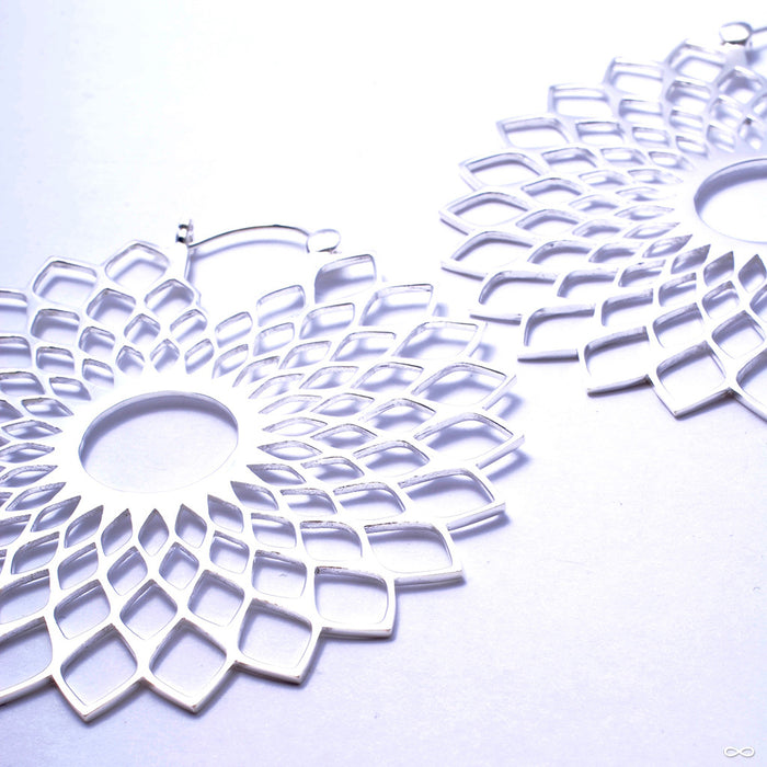 Dahlia Earrings from Tawapa in Silver-plated White Brass