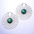 Dahlia Earrings with Stone from Tawapa with Malachite