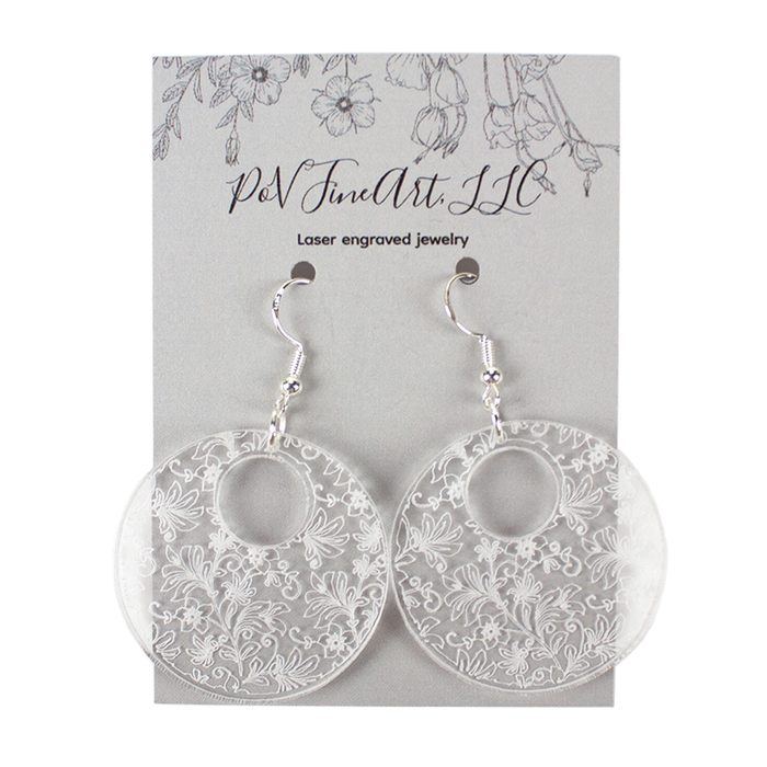 Damask Engraved Acrylic Earrings