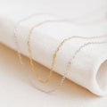 Small Delicate Cable Chain by Bel Kai with an antiqued fine silver or 24K gold finish