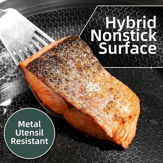 DELUXE 5 Qt Hybrid Ceramic Nonstick Deep Sauté Frying Pan & Lid