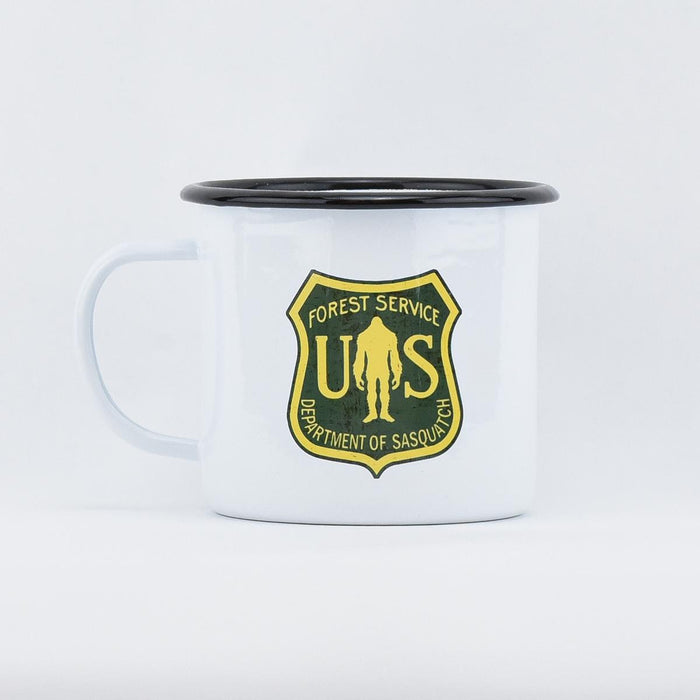 Department of Sasquatch Leave Only Footprints Mug forest service logo