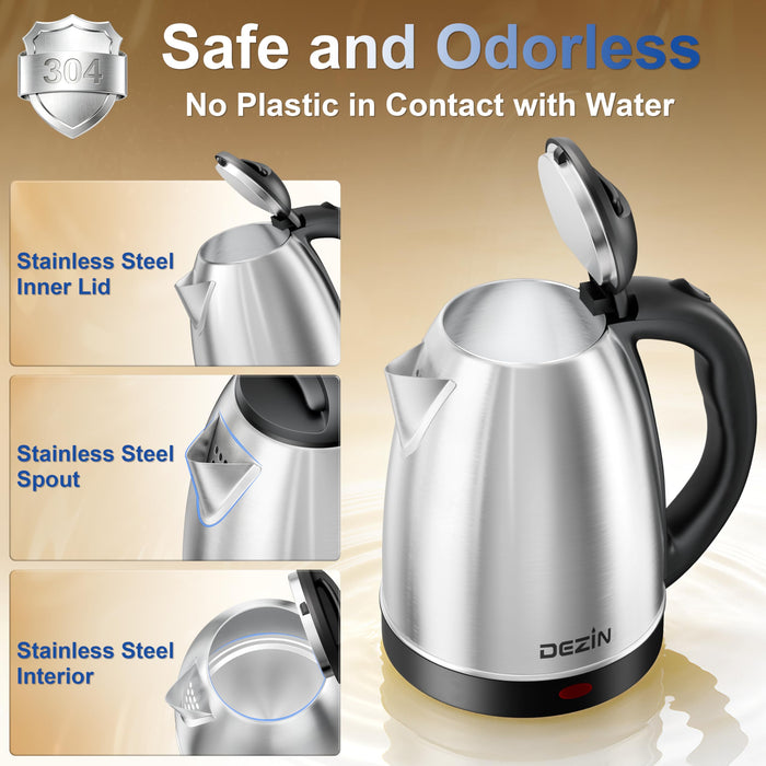 DEZIN 2L Electric Kettle, Fast Boil Electric Tea Kettle, 1000W Water Boiler