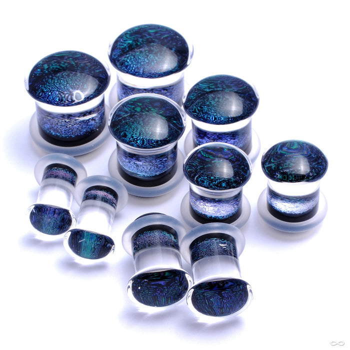 Dichroic Plugs from Gorilla Glass in Aqua
