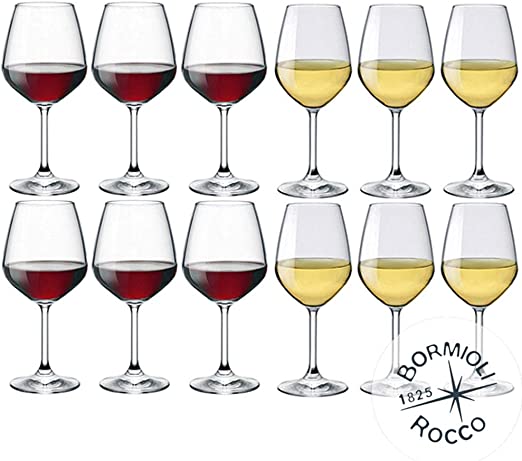 Divino Set Calici Vino Rosso e Bianco 12 Pz