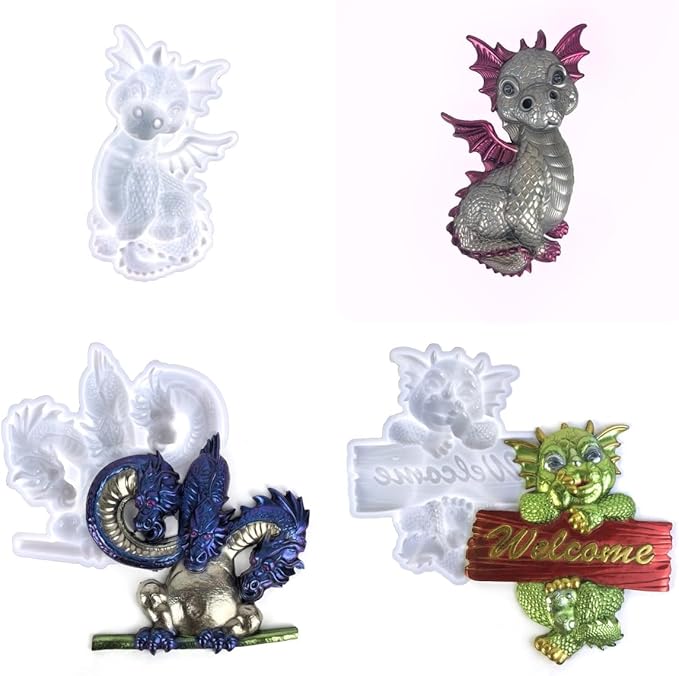 Dragon Series wall Mounted Sign epoxy Resin Silicone Mold 8904+9572+9586