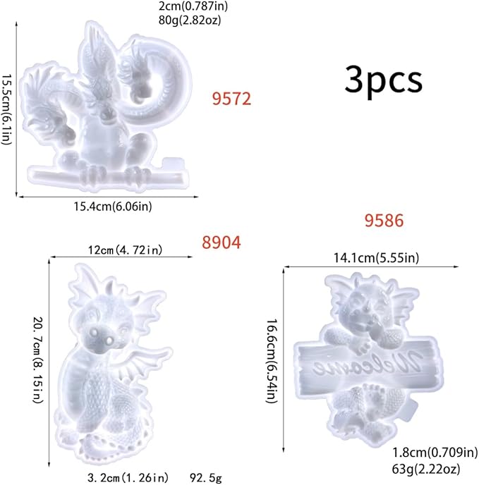Dragon Series wall Mounted Sign epoxy Resin Silicone Mold 8904+9572+9586