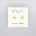 Dragonfly Gold Stainless Steel Stud Earrings