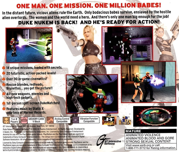 Duke Nukem Land of the Babes Playstation - Video Game - Used - CaveGamers - Image 2