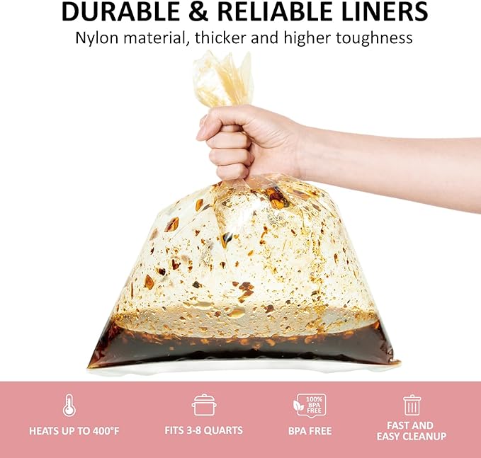 ebelbo 13"x21" Large Size Slow Cooker Liners 36 Count, BPA-Free