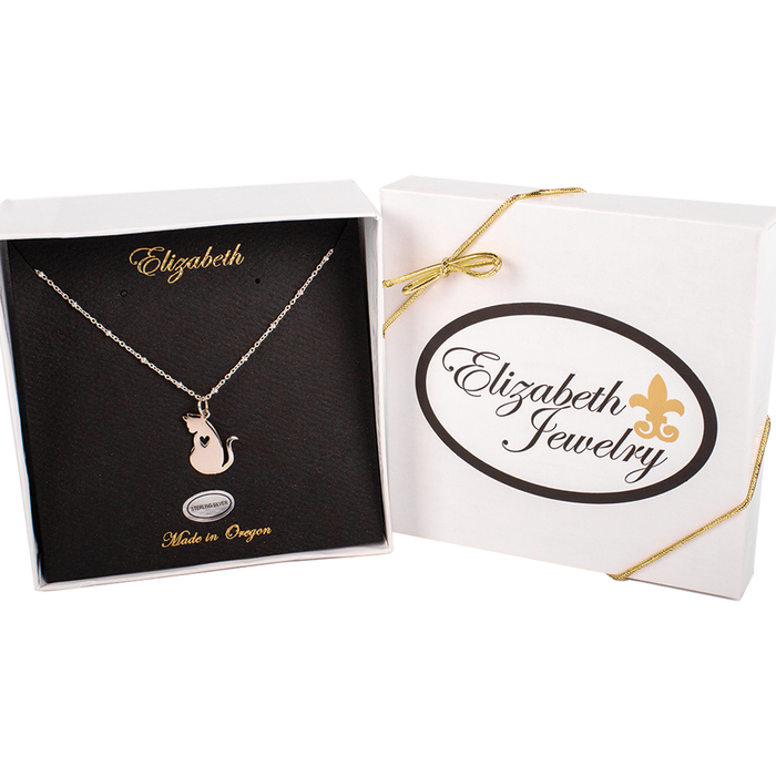 Elizabeth Jewelry Cat with Heart Necklace