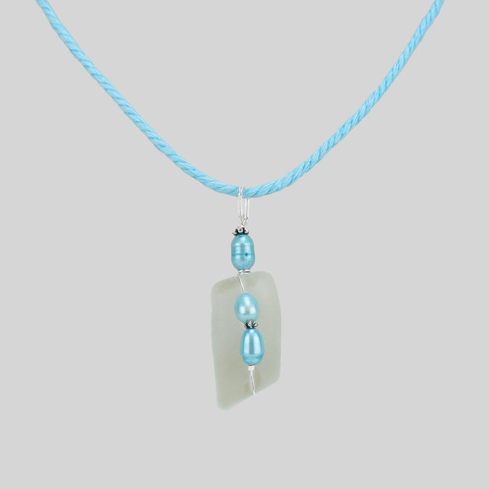 Essence of Fire & Sea Blue Mermaid Tears Necklace robins egg blue