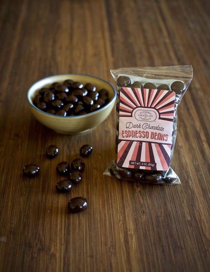 Euphoria Chocolate Dark Chocolate Espresso Beans, 3oz.